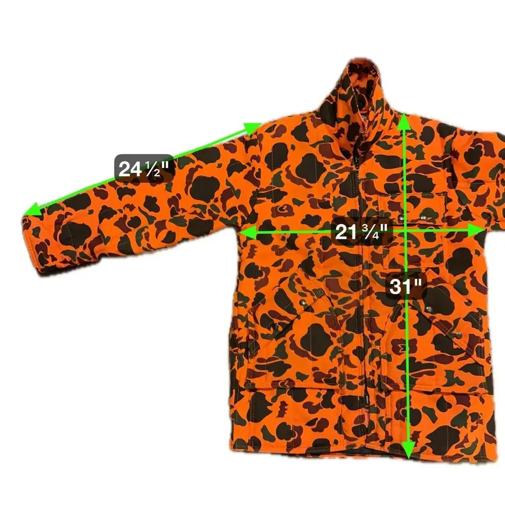 Chiller Killer By SafTBak Vintage Blaze Orange Camo Hunting Jacket USA Made - Picture 6 of 6